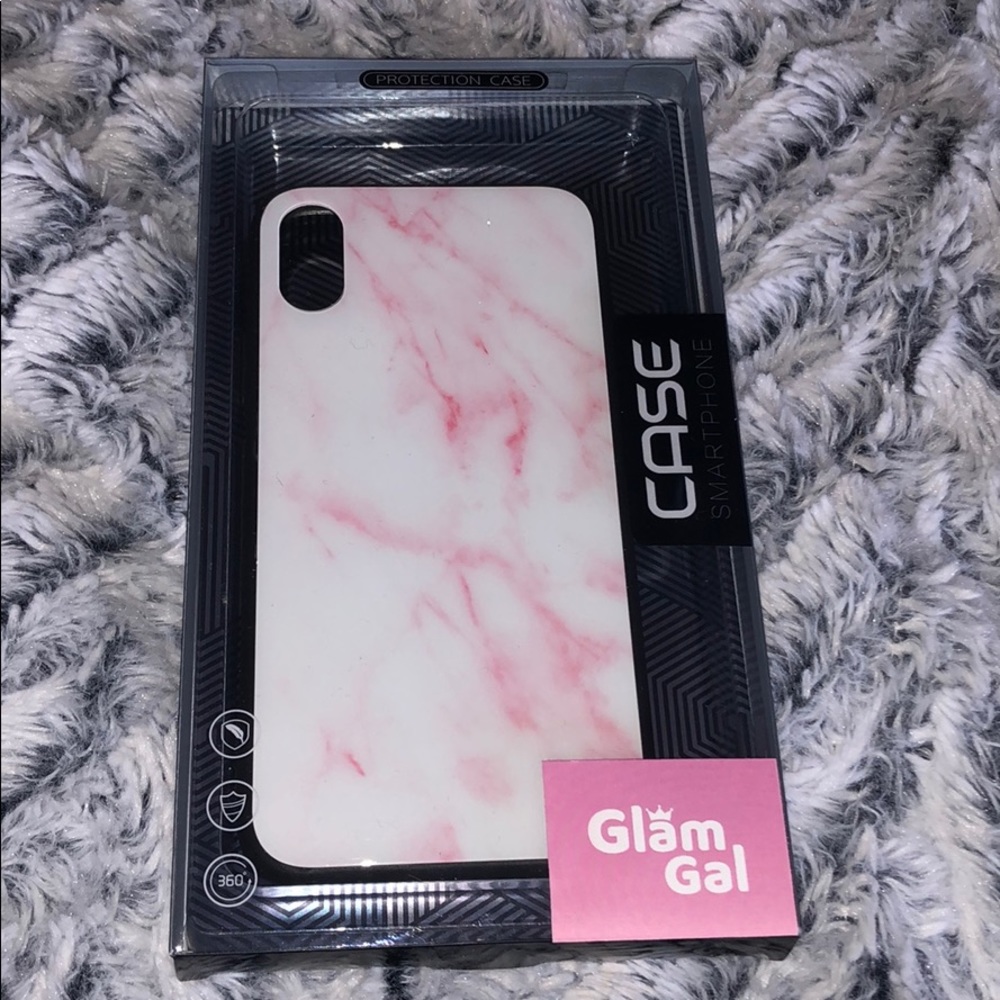 Pink glass marble IPhone X case